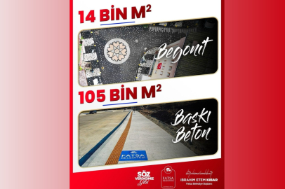 105 BİN METREKARE BASKI BETON YAPILDI