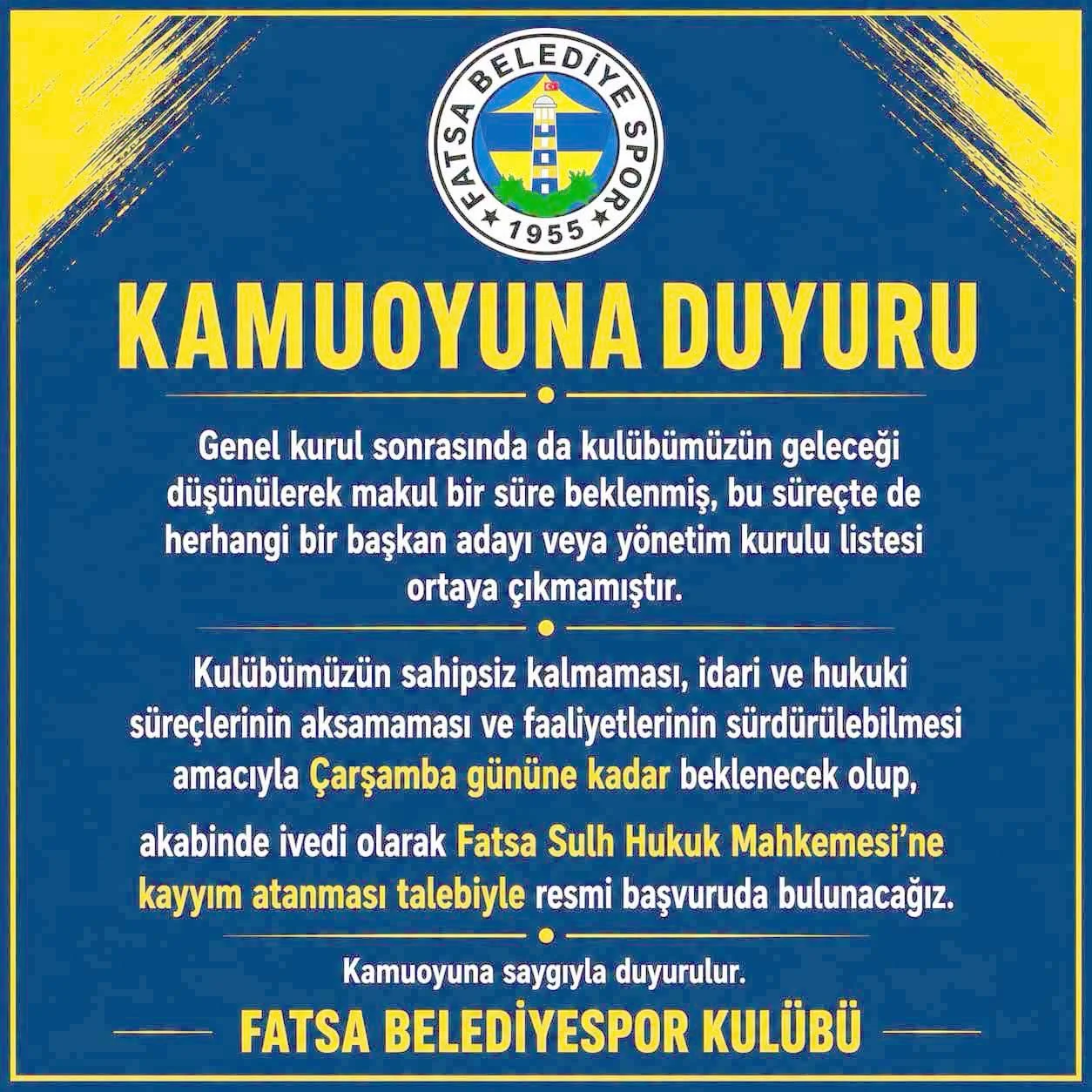 BAŞKAN ÇIKMAZSA KAYYIM BAŞVURUSU YAPILACAK